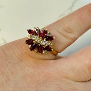 14K Ruby & Diamond Cocktail Ring
